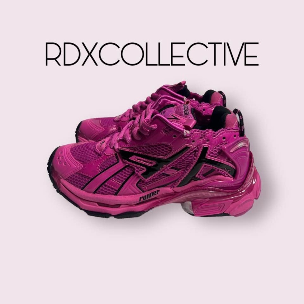 Balenciaga Runner Track Dark Pink Black Sneaker Women Size 9 Platform